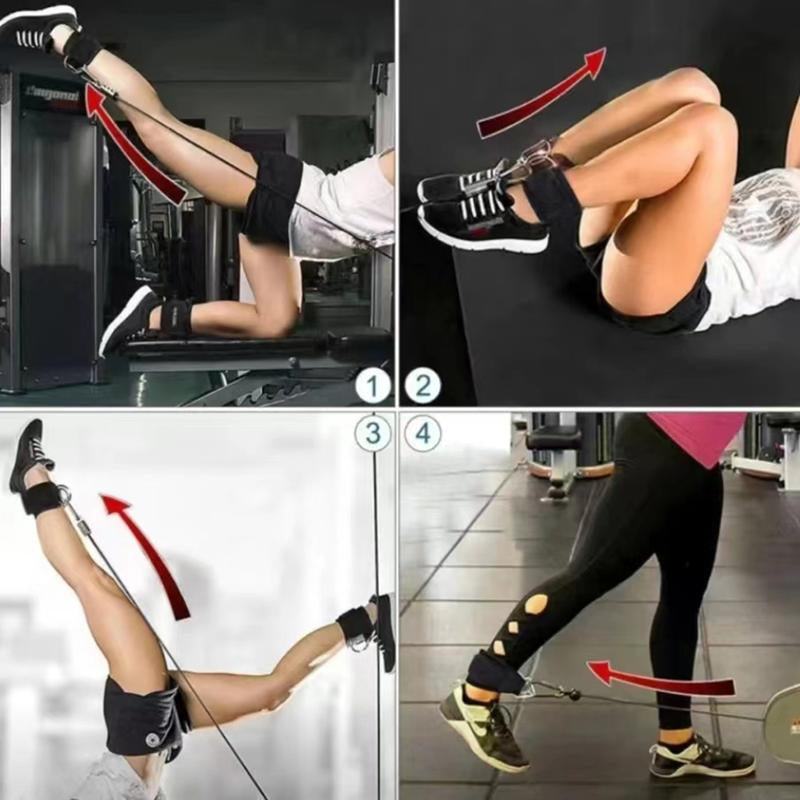 Ankle Straps with Double D-Ring for Gym Workouts Glutes Legs Strength Training Pink Black Blue Red Nylon Weight Equipment Weighted Belt Support Sports Safety Abductors