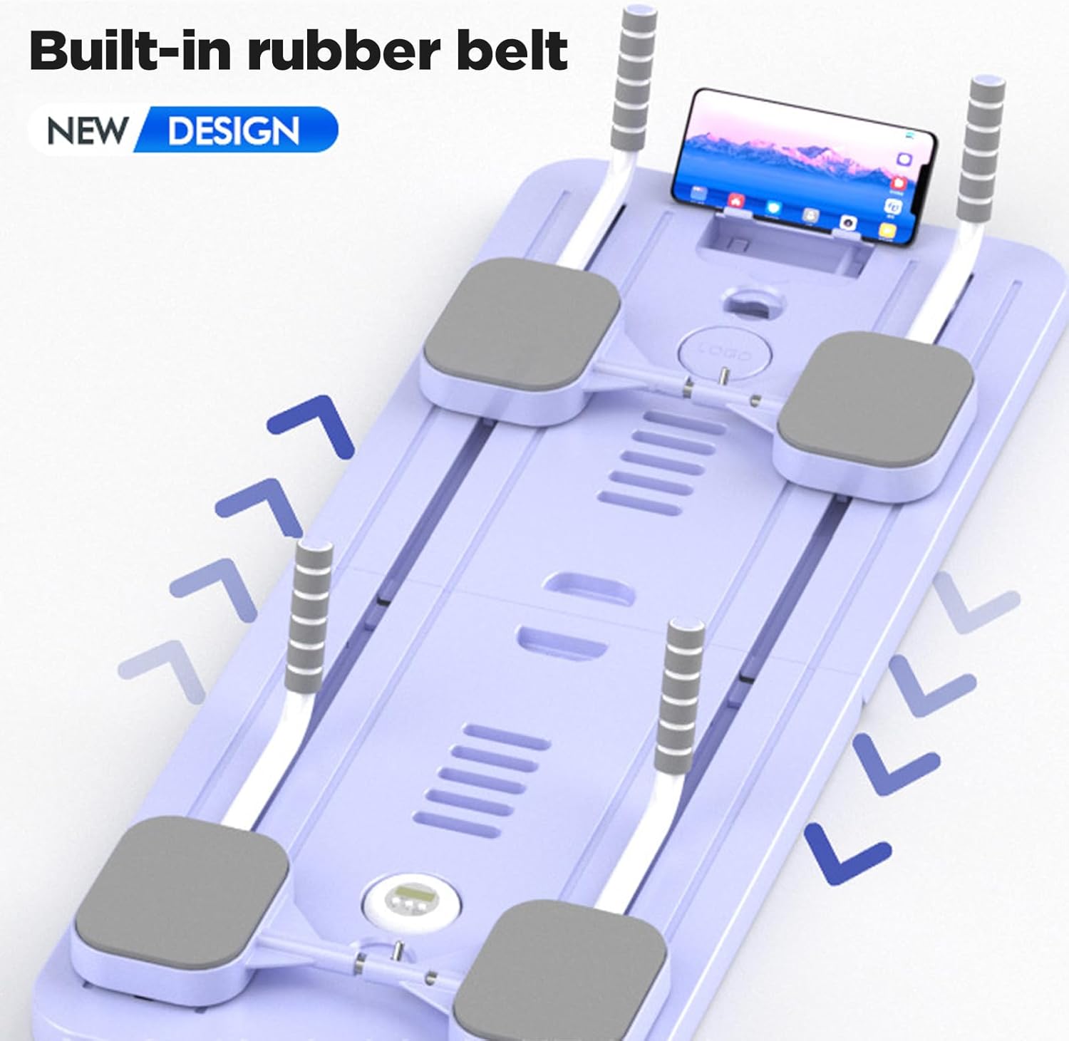 Foldable Pilates Reformer with Resistance Bands & Timer