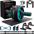 Ab Roller Wheel Kit with Resistance Bands, Knee Mat, Jump Rope, Push-Up Bar
