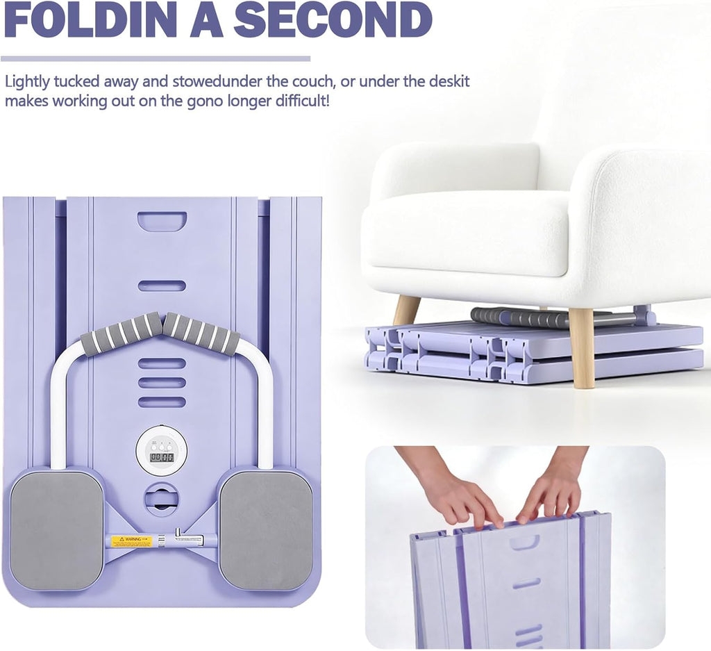 Foldable Pilates Reformer with Resistance Bands & Timer