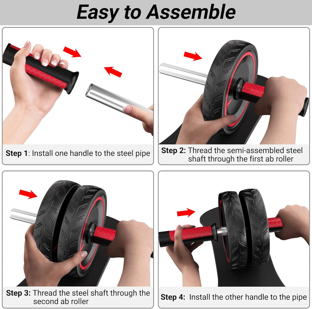 Readaeer Ab Roller Wheel with Knee Pad