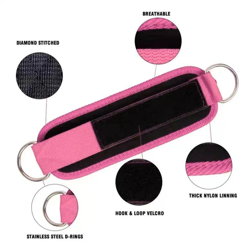 Ankle Straps with Double D-Ring for Gym Workouts Glutes Legs Strength Training Pink Black Blue Red Nylon Weight Equipment Weighted Belt Support Sports Safety Abductors
