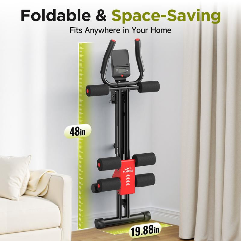 FLYBIRD Ab Workout Equipment, Adjustable Ab Machine Full Body Workout for Home Gym, Strength Training Exercise Equipment for Body Shaping Foldable Waist Trainer Suitable for Beginner