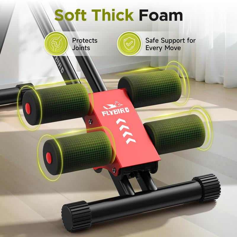 FLYBIRD Ab Workout Equipment, Adjustable Ab Machine Full Body Workout for Home Gym, Strength Training Exercise Equipment for Body Shaping Foldable Waist Trainer Suitable for Beginner