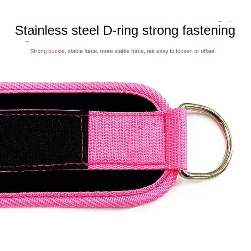 Ankle Straps with Double D-Ring for Gym Workouts Glutes Legs Strength Training Pink Black Blue Red Nylon Weight Equipment Weighted Belt Support Sports Safety Abductors